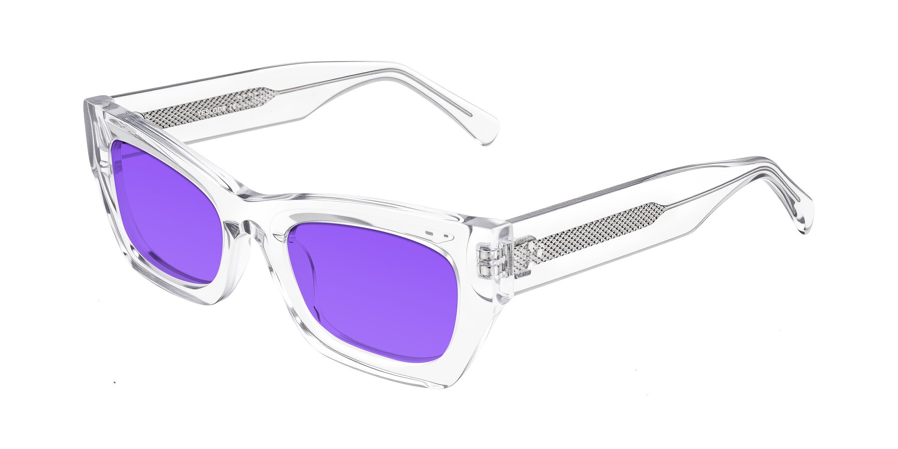 Angle of Rex in Clear with Purple Tinted Lenses