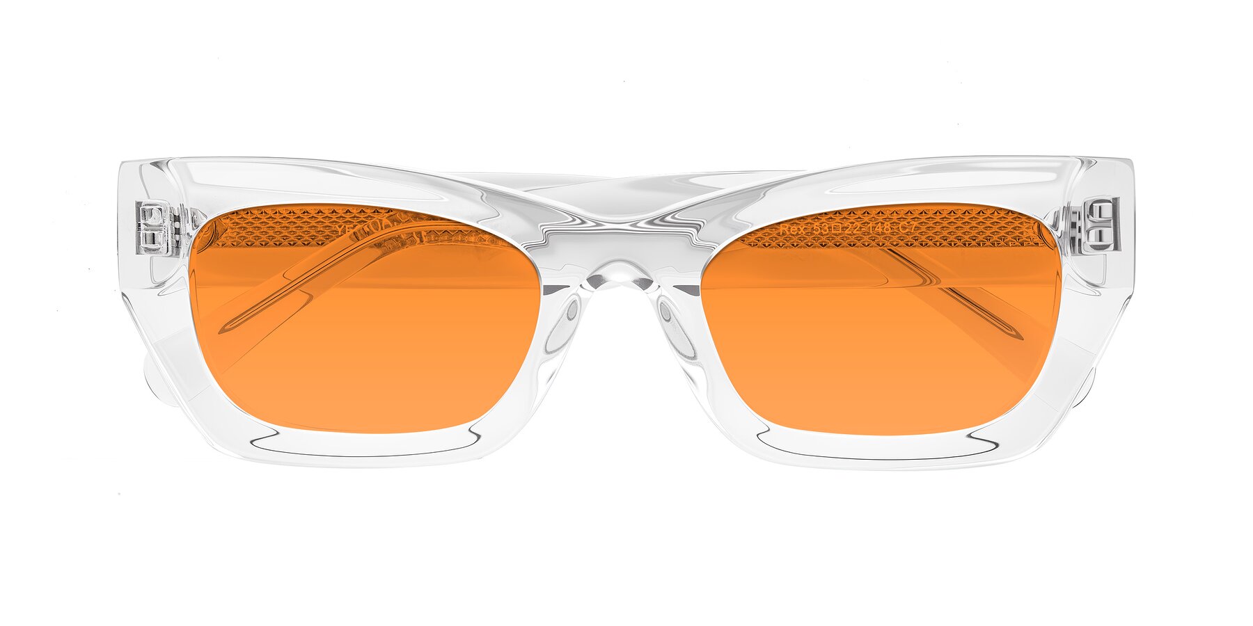 Folded Front of Rex in Clear with Orange Tinted Lenses