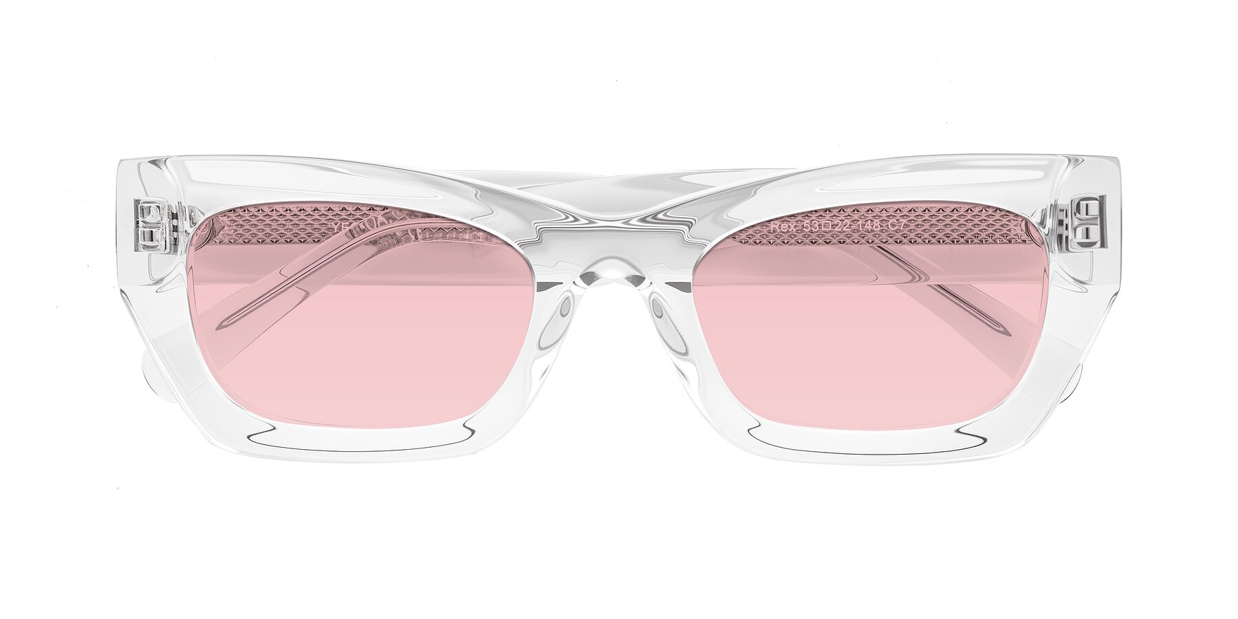 Folded Front of Rex in Clear with Light Garnet Tinted Lenses