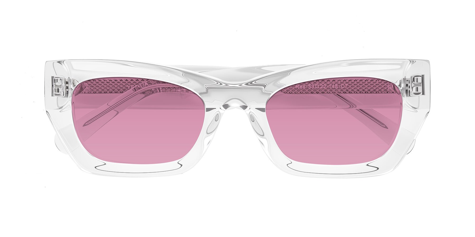 Folded Front of Rex in Clear with Medium Wine Tinted Lenses