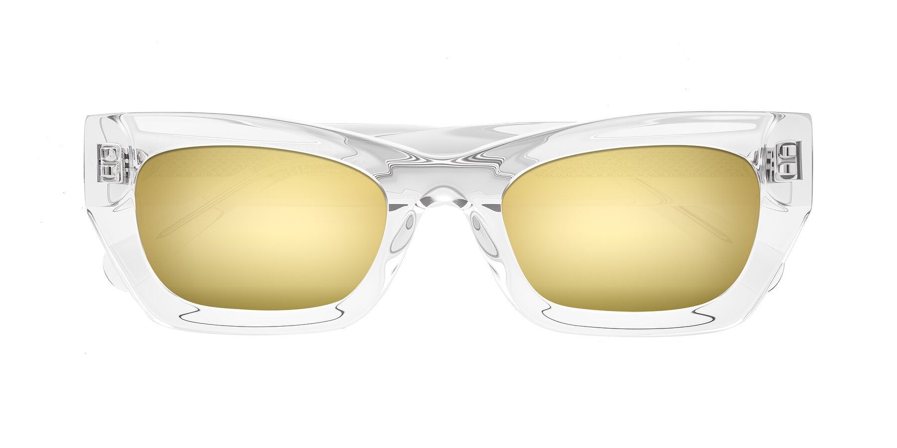 Folded Front of Rex in Clear with Gold Mirrored Lenses