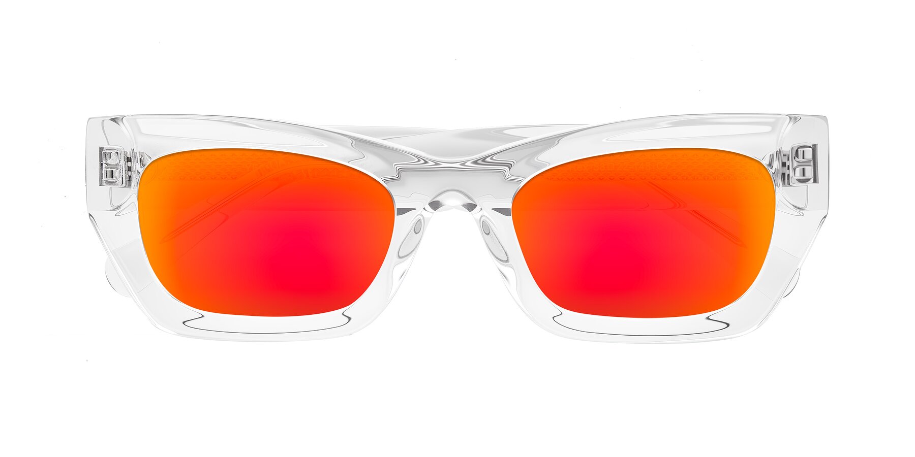 Folded Front of Rex in Clear with Red Gold Mirrored Lenses
