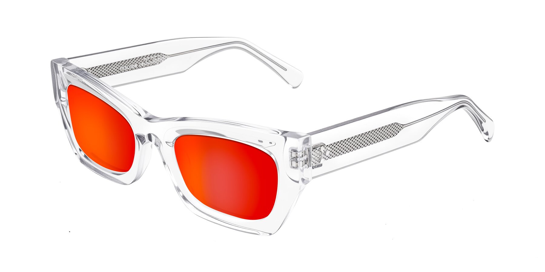 Angle of Rex in Clear with Red Gold Mirrored Lenses