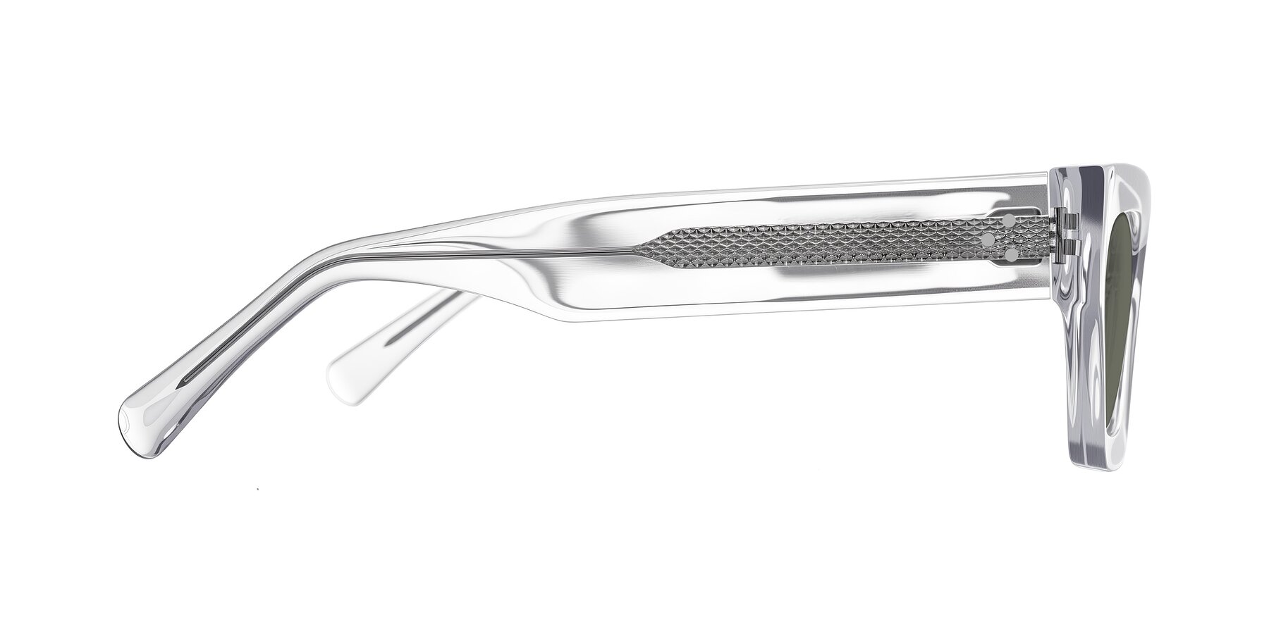 Side of Rex in Clear with Gray Polarized Lenses