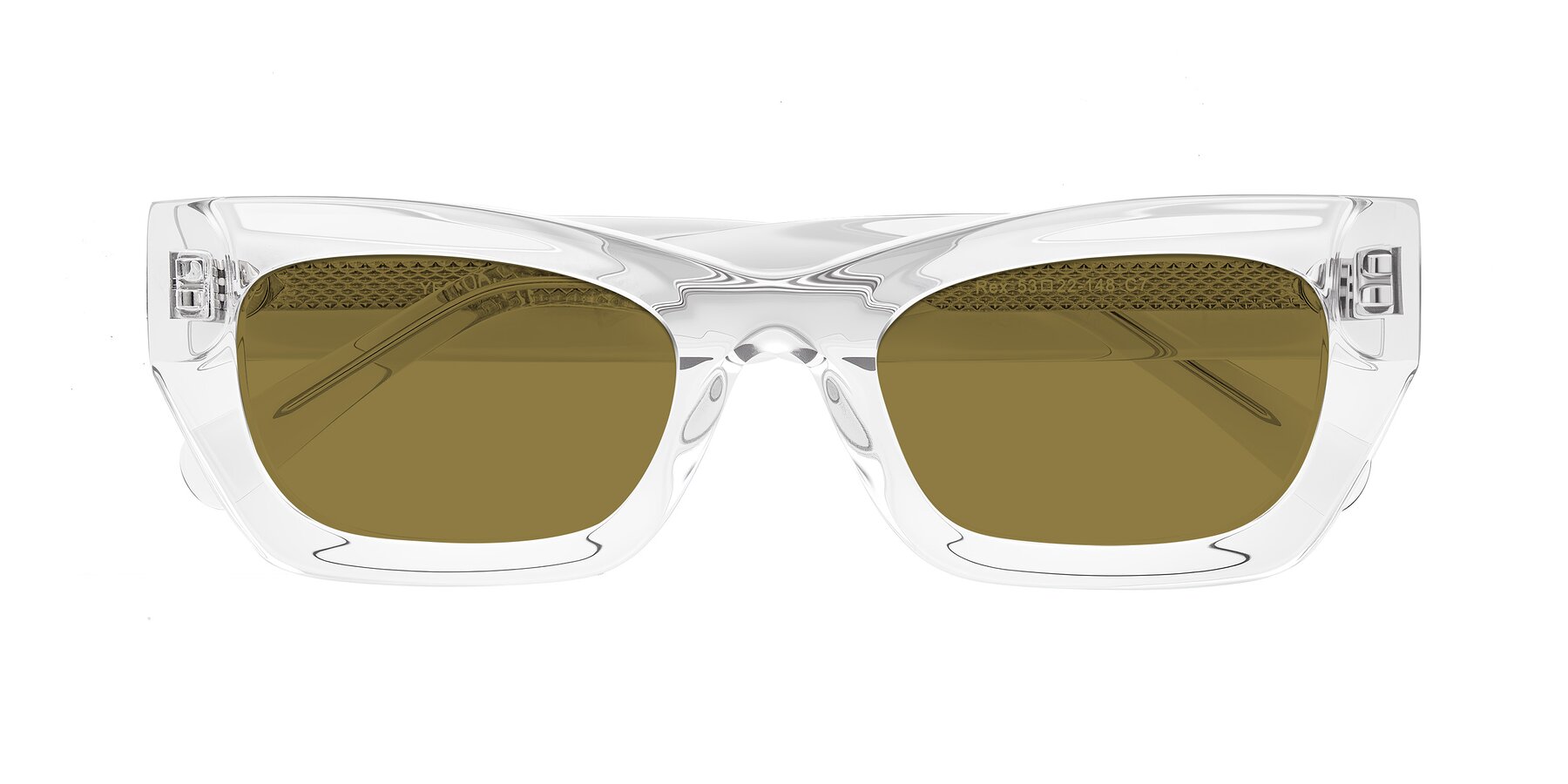Folded Front of Rex in Clear with Brown Polarized Lenses
