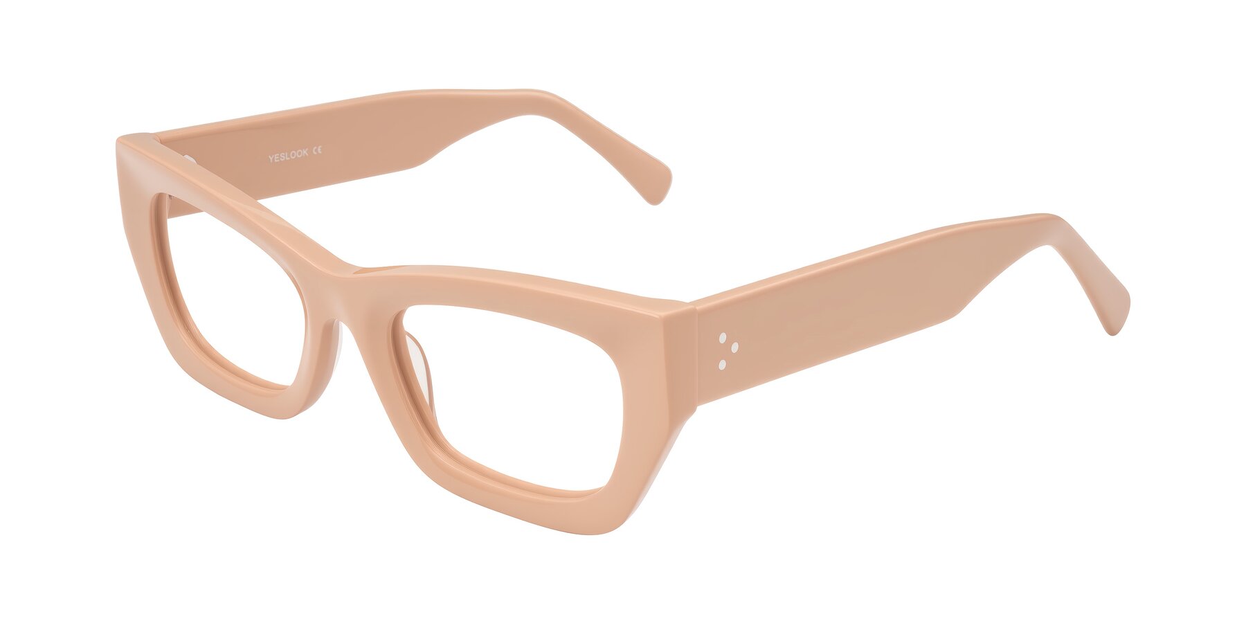 Angle of Rex in Pale Salmon with Clear Eyeglass Lenses