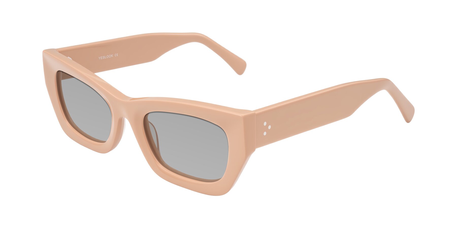 Angle of Rex in Pale Salmon with Light Gray Tinted Lenses