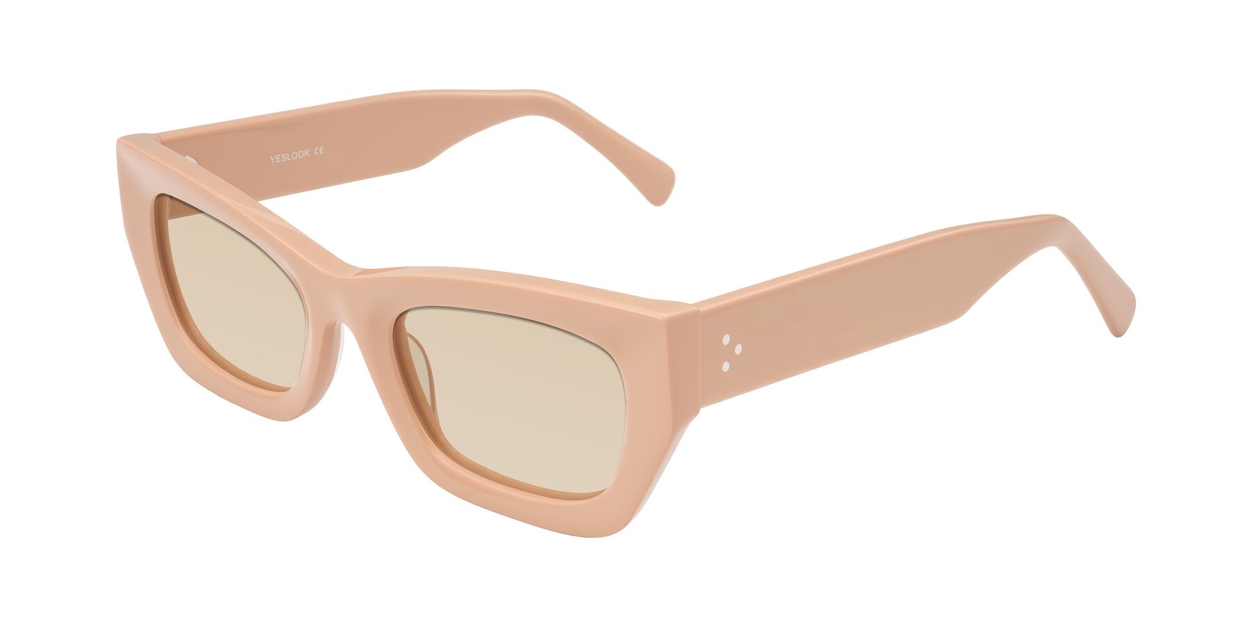 Angle of Rex in Pale Salmon with Light Brown Tinted Lenses