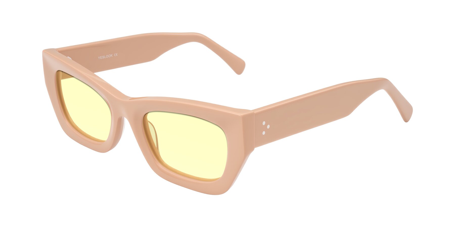 Angle of Rex in Pale Salmon with Light Yellow Tinted Lenses
