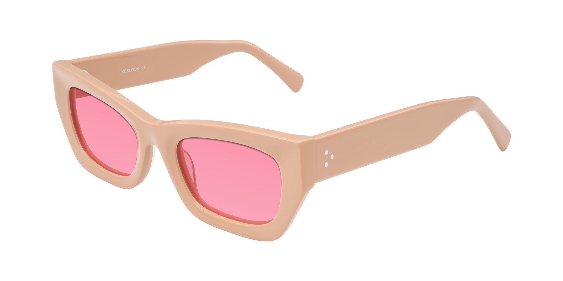 Angle of Rex in Pale Salmon with Pink Tinted Lenses