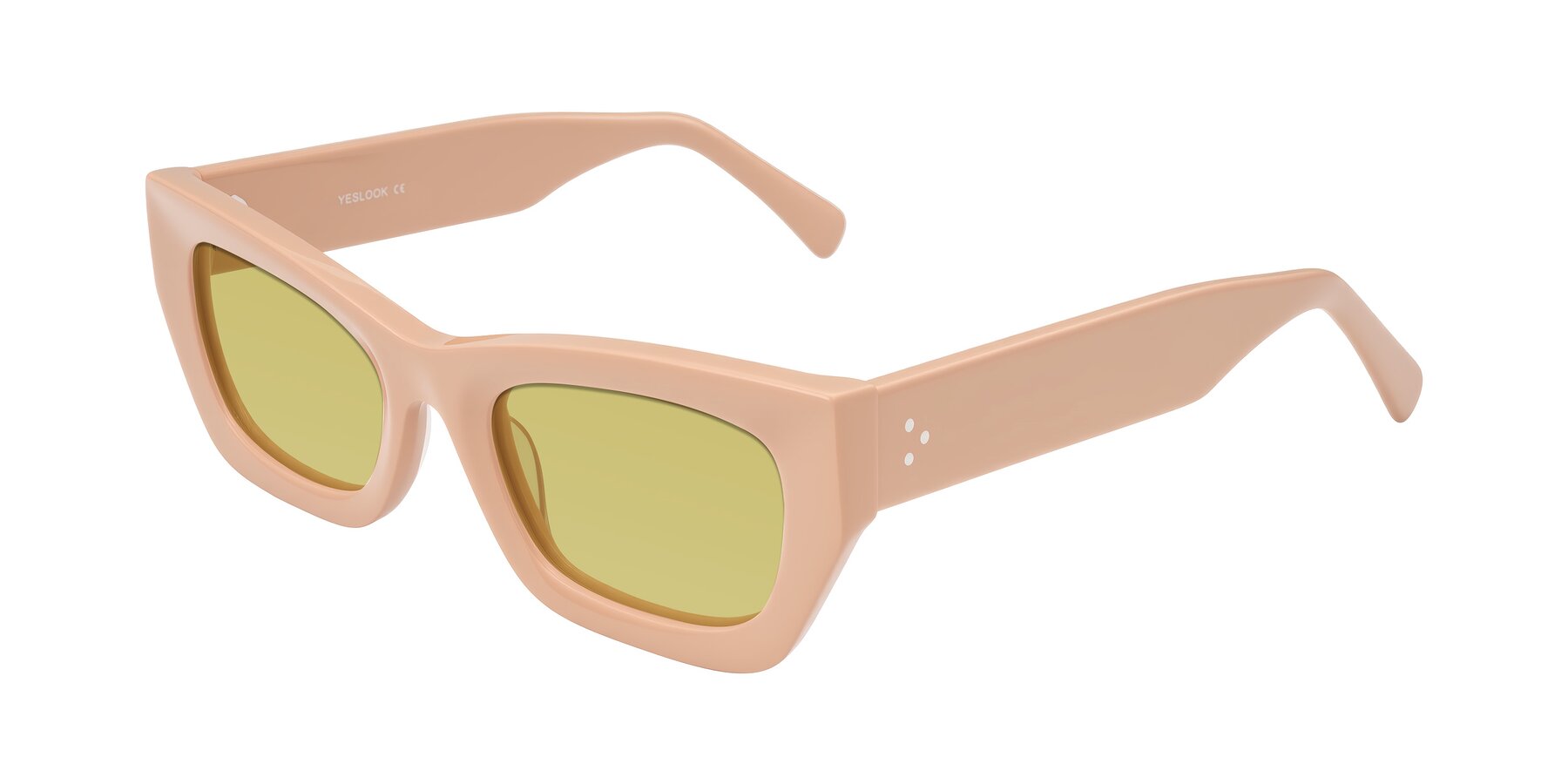 Angle of Rex in Pale Salmon with Medium Champagne Tinted Lenses