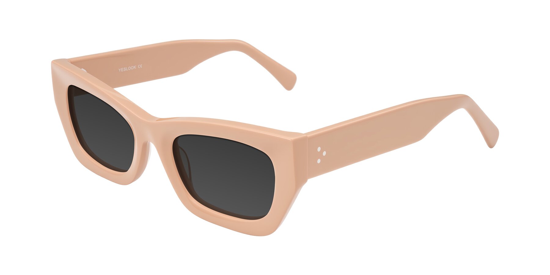 Angle of Rex in Pale Salmon with Gray Tinted Lenses