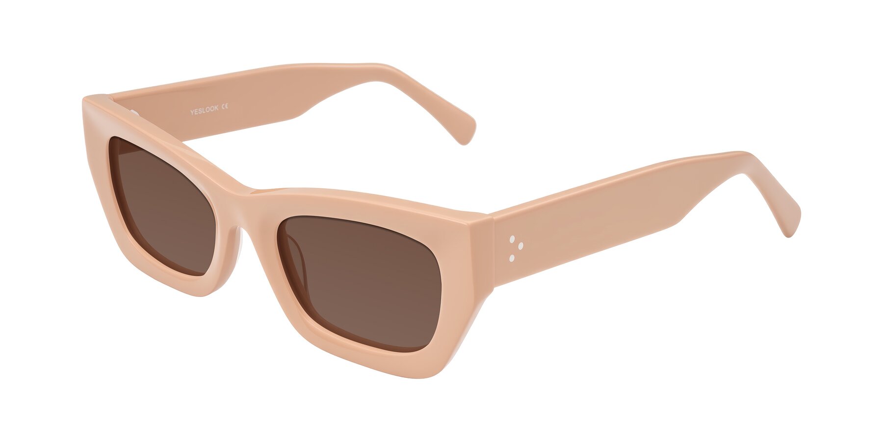 Angle of Rex in Pale Salmon with Brown Tinted Lenses