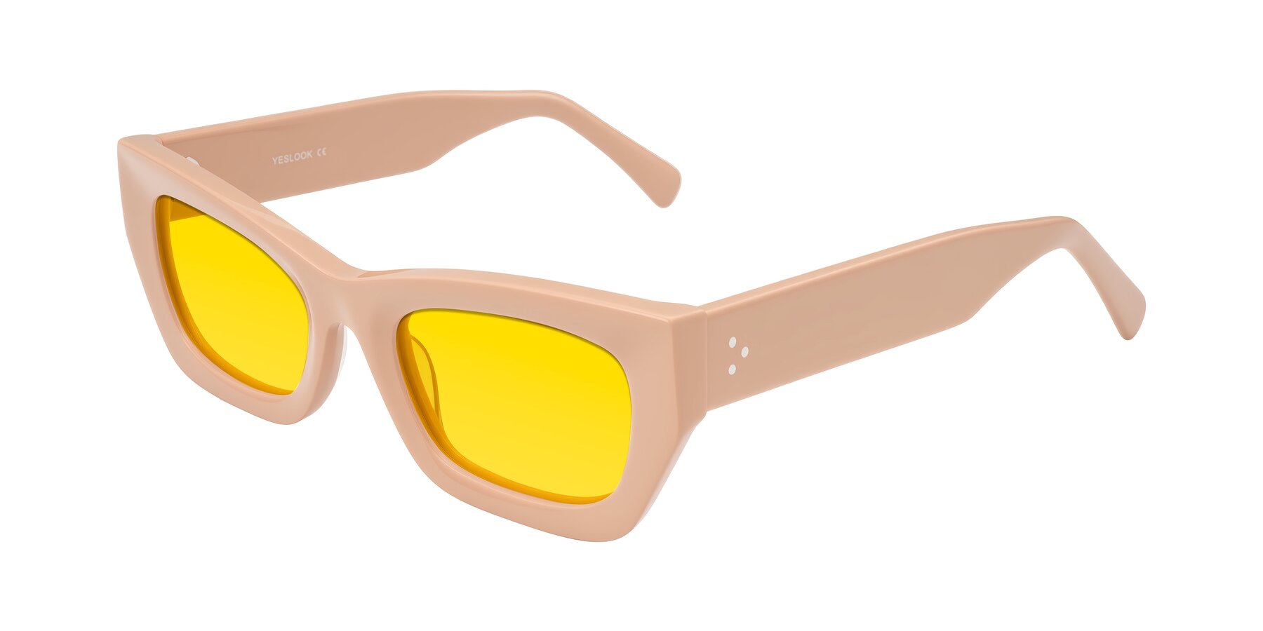 Angle of Rex in Pale Salmon with Yellow Tinted Lenses