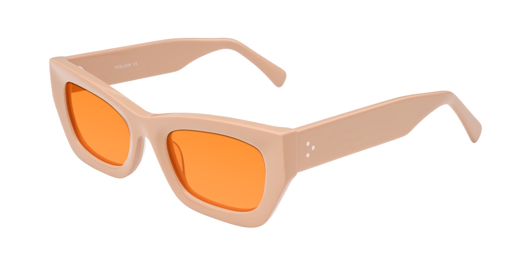 Angle of Rex in Pale Salmon with Orange Tinted Lenses