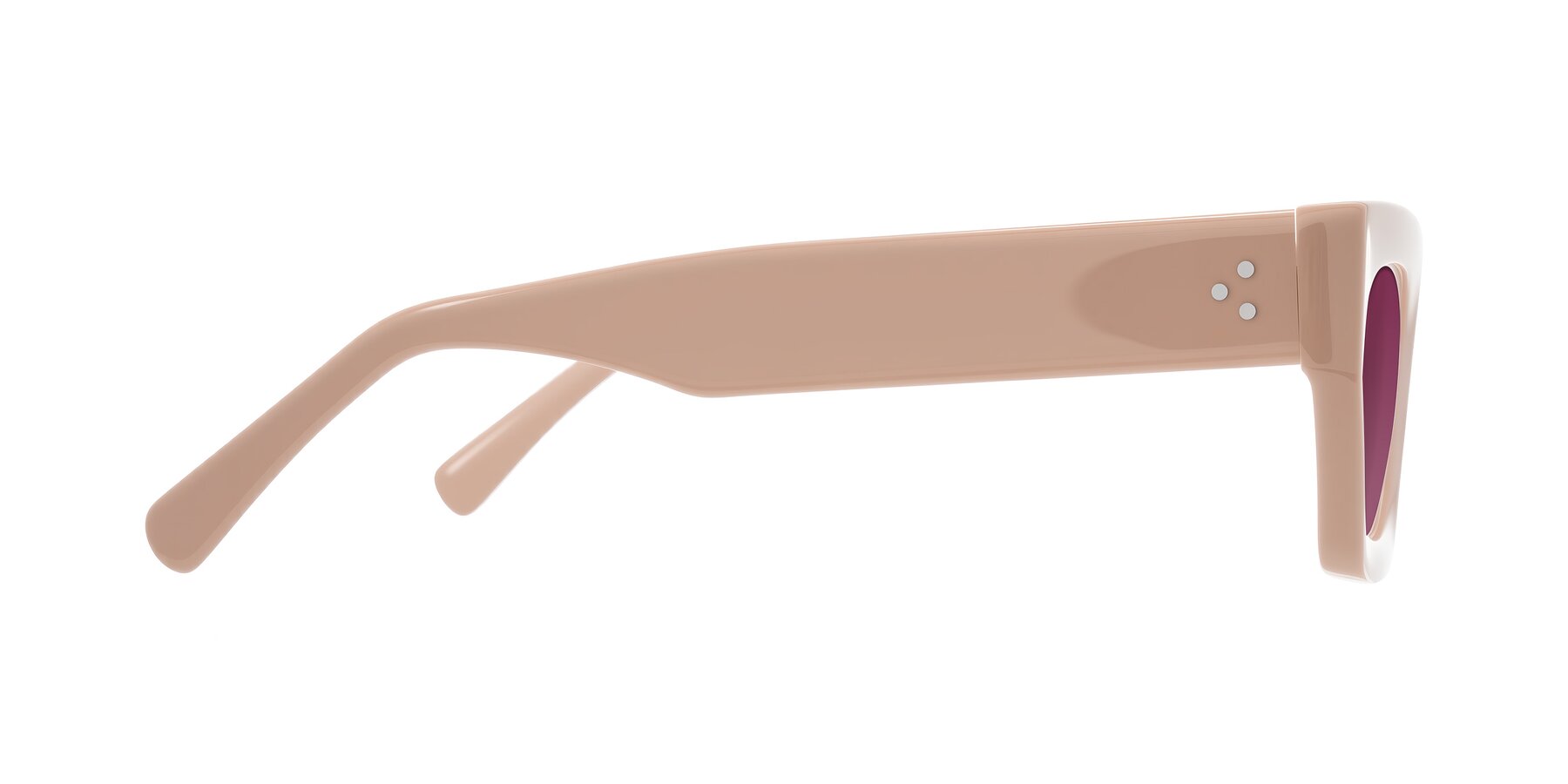 Side of Rex in Pale Salmon with Wine Tinted Lenses