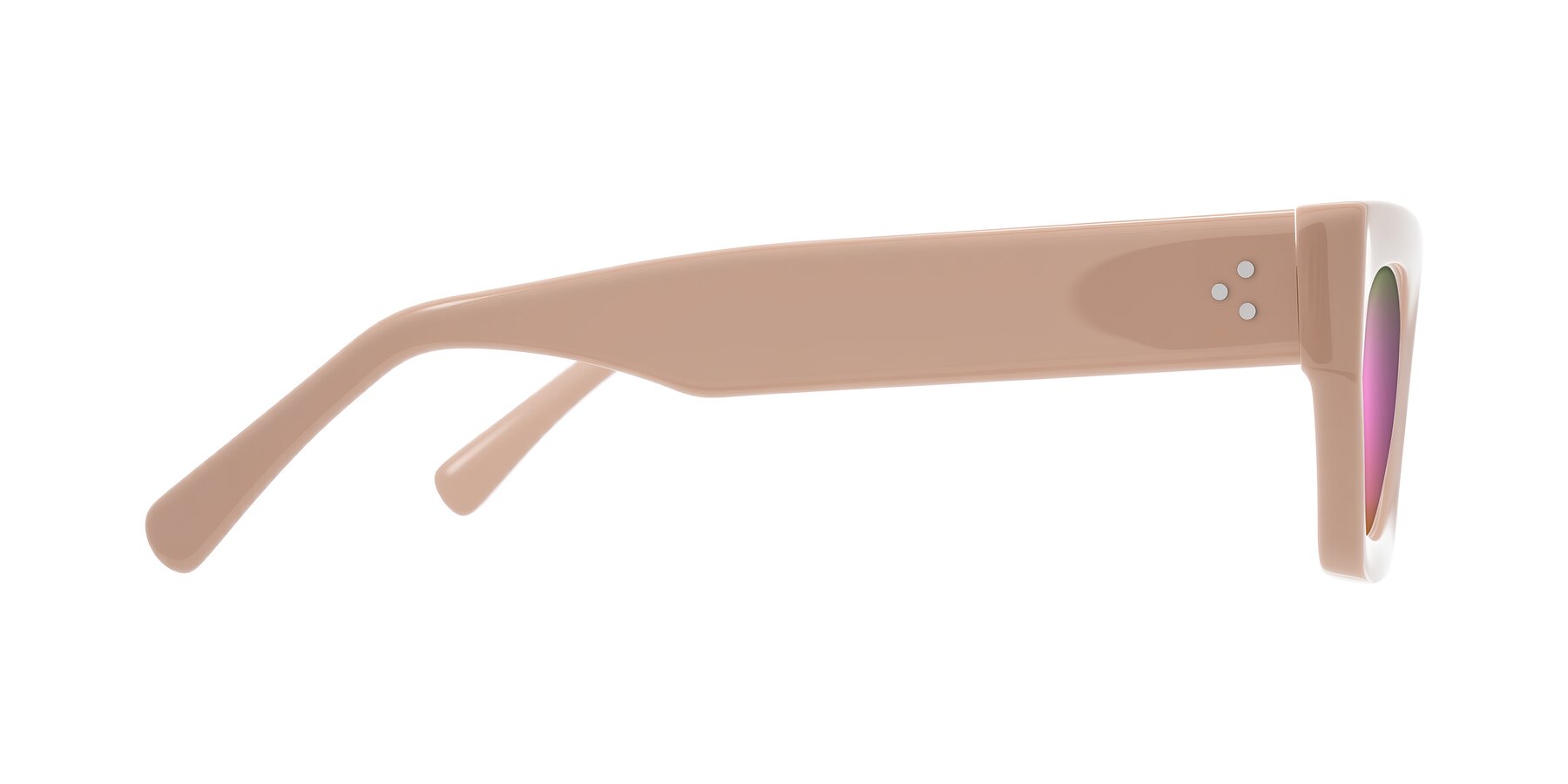 Side of Rex in Pale Salmon with Pink Mirrored Lenses