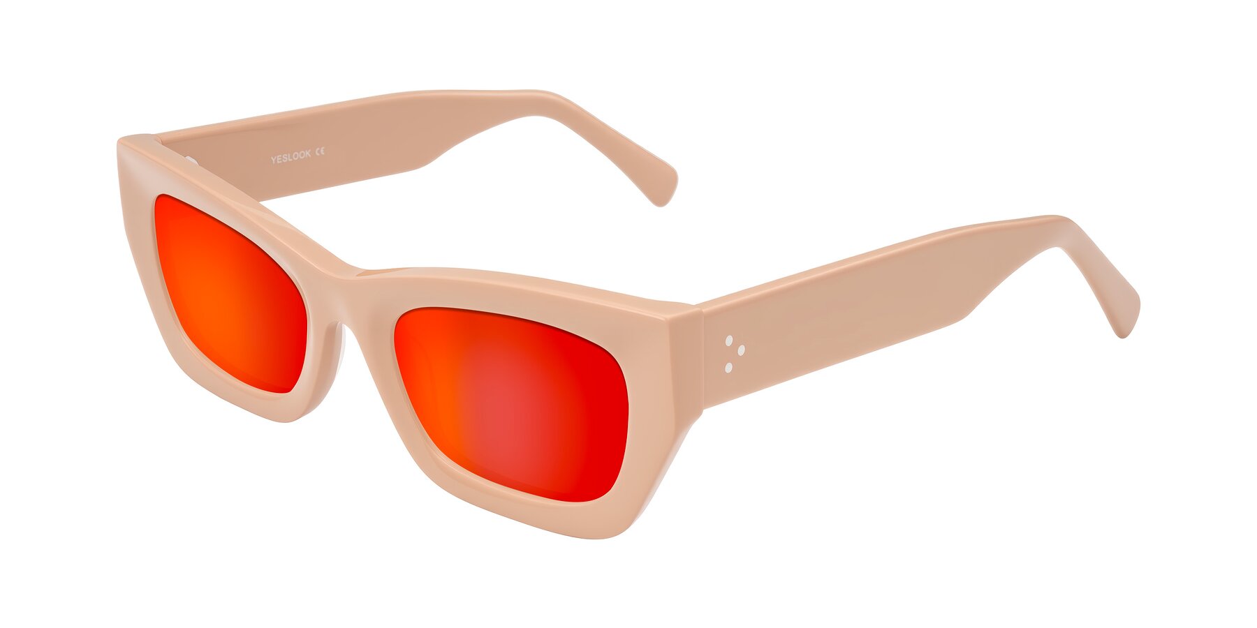 Angle of Rex in Pale Salmon with Red Gold Mirrored Lenses