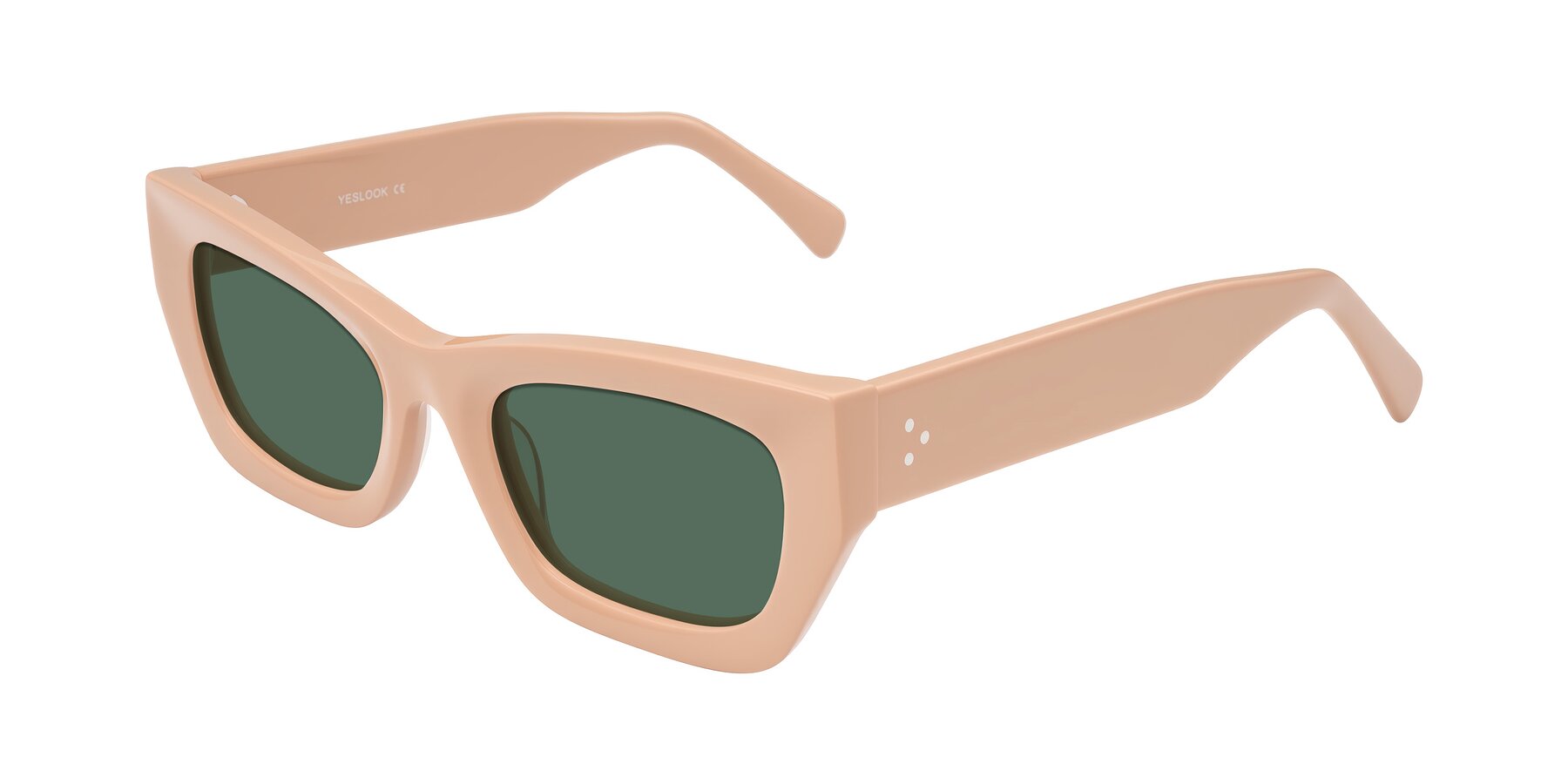 Angle of Rex in Pale Salmon with Green Polarized Lenses