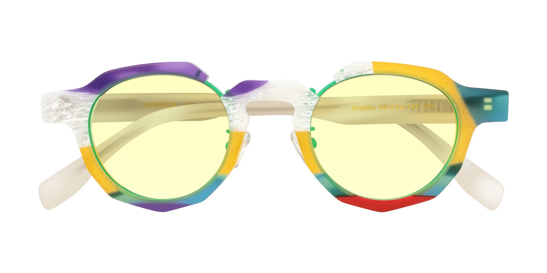 Folded Front of Gisella in Matte Fruits with Light Yellow Tinted Lenses