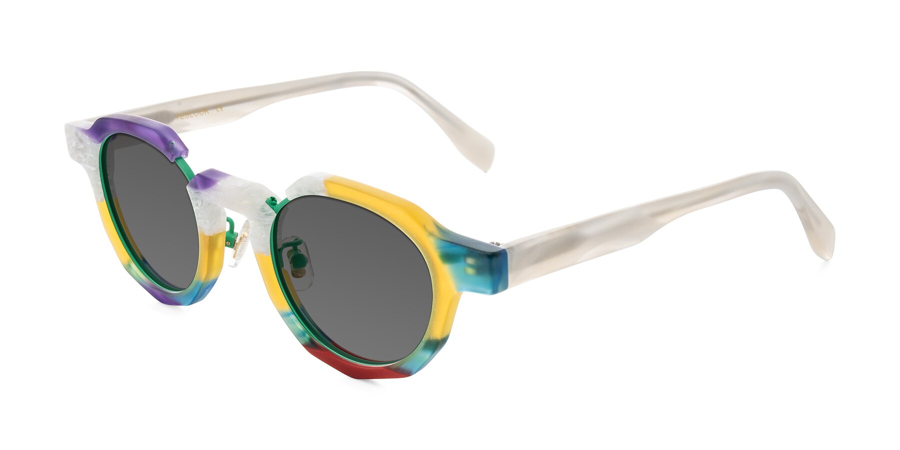 Angle of Gisella in Matte Fruits with Medium Gray Tinted Lenses