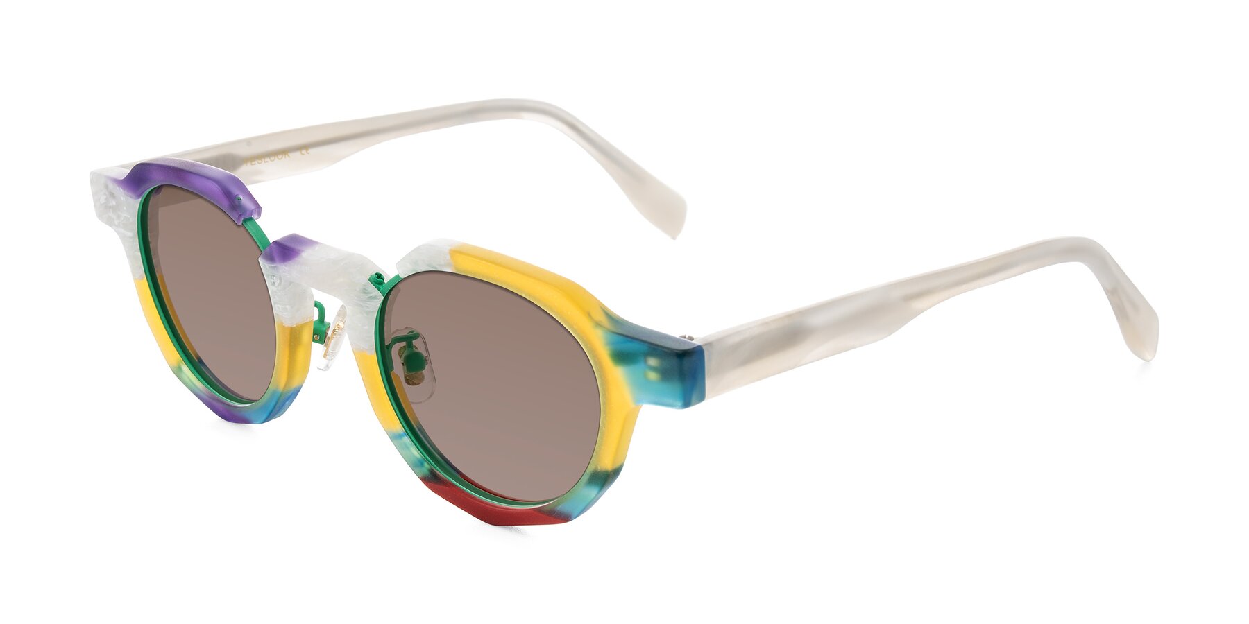 Angle of Gisella in Matte Fruits with Medium Brown Tinted Lenses