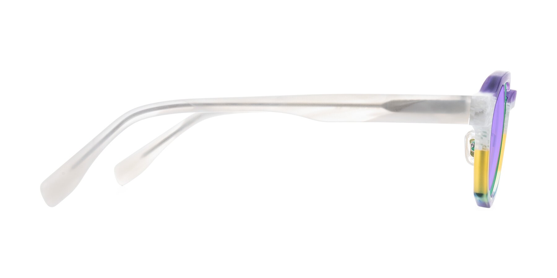 Side of Gisella in Matte Fruits with Medium Purple Tinted Lenses