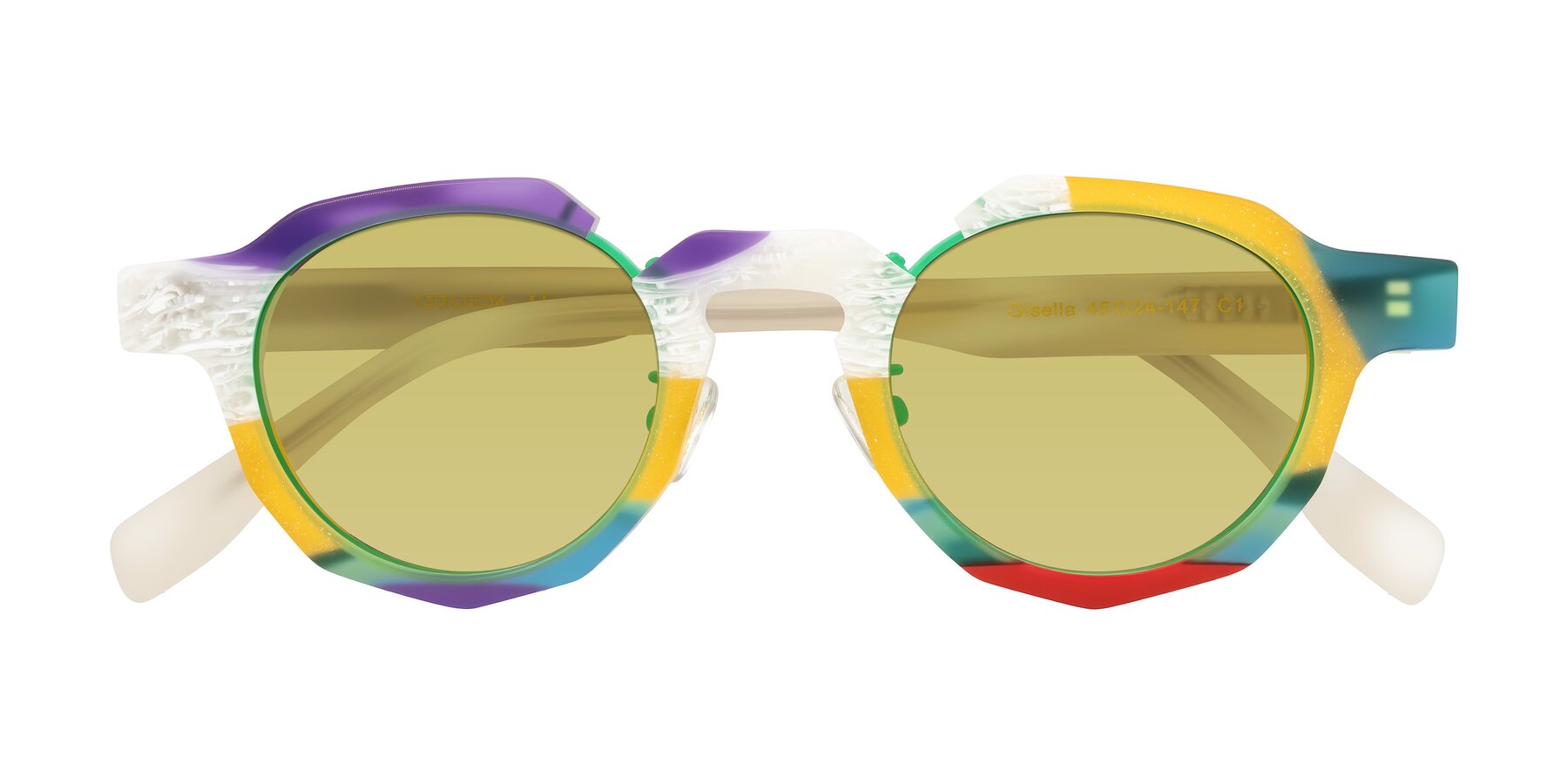 Folded Front of Gisella in Matte Fruits with Medium Champagne Tinted Lenses