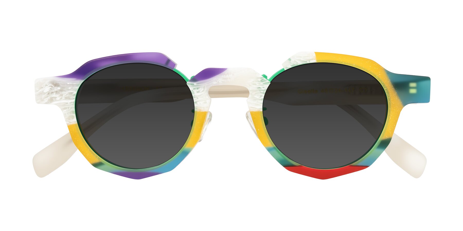 Folded Front of Gisella in Matte Fruits with Gray Tinted Lenses