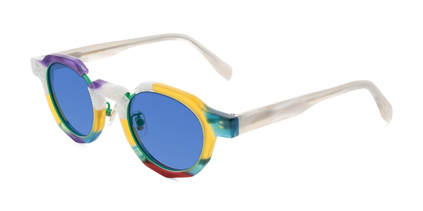 Angle of Gisella in Matte Fruits with Blue Tinted Lenses