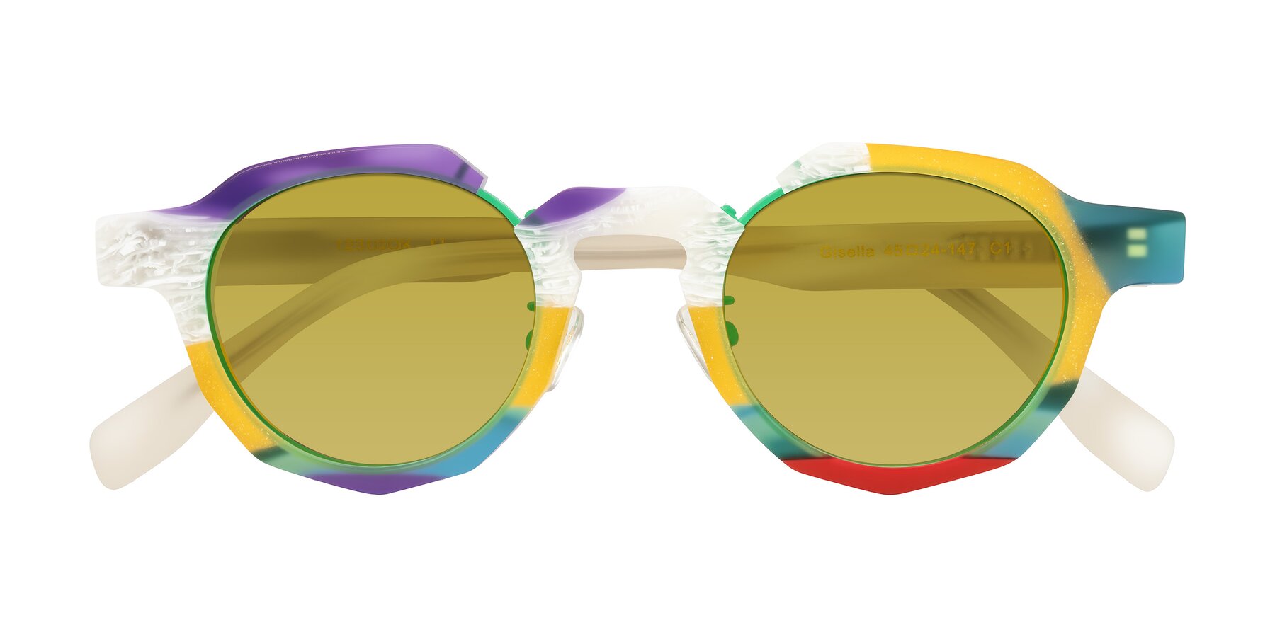 Folded Front of Gisella in Matte Fruits with Champagne Tinted Lenses