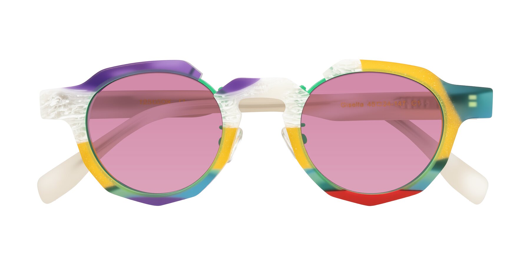 Folded Front of Gisella in Matte Fruits with Medium Wine Tinted Lenses