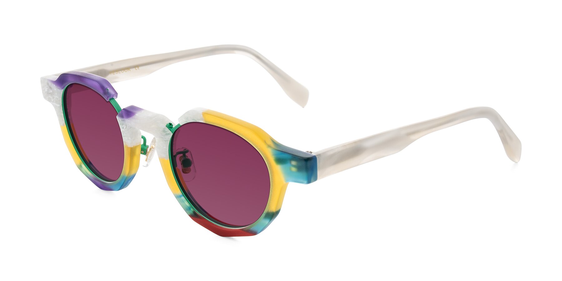 Angle of Gisella in Matte Fruits with Wine Tinted Lenses