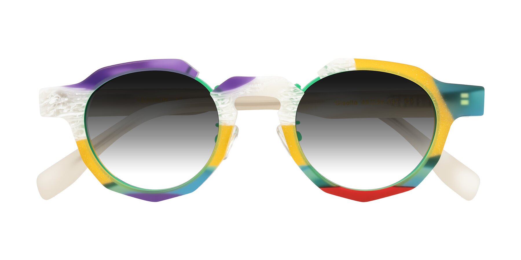 Folded Front of Gisella in Matte Fruits with Gray Gradient Lenses