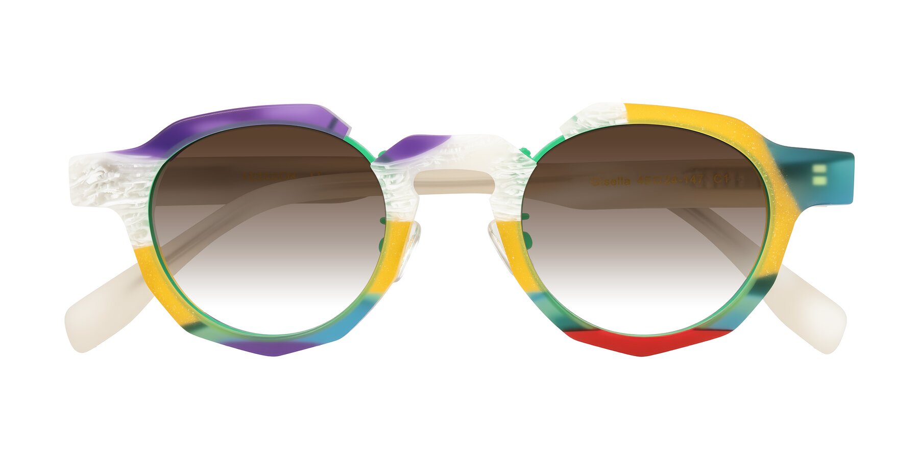 Folded Front of Gisella in Matte Fruits with Brown Gradient Lenses