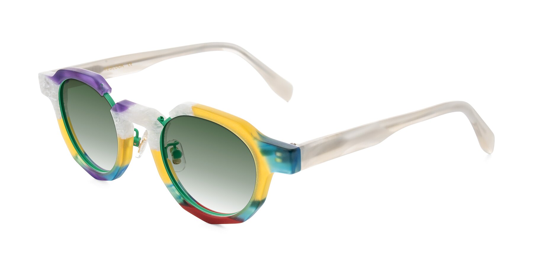 Angle of Gisella in Matte Fruits with Green Gradient Lenses