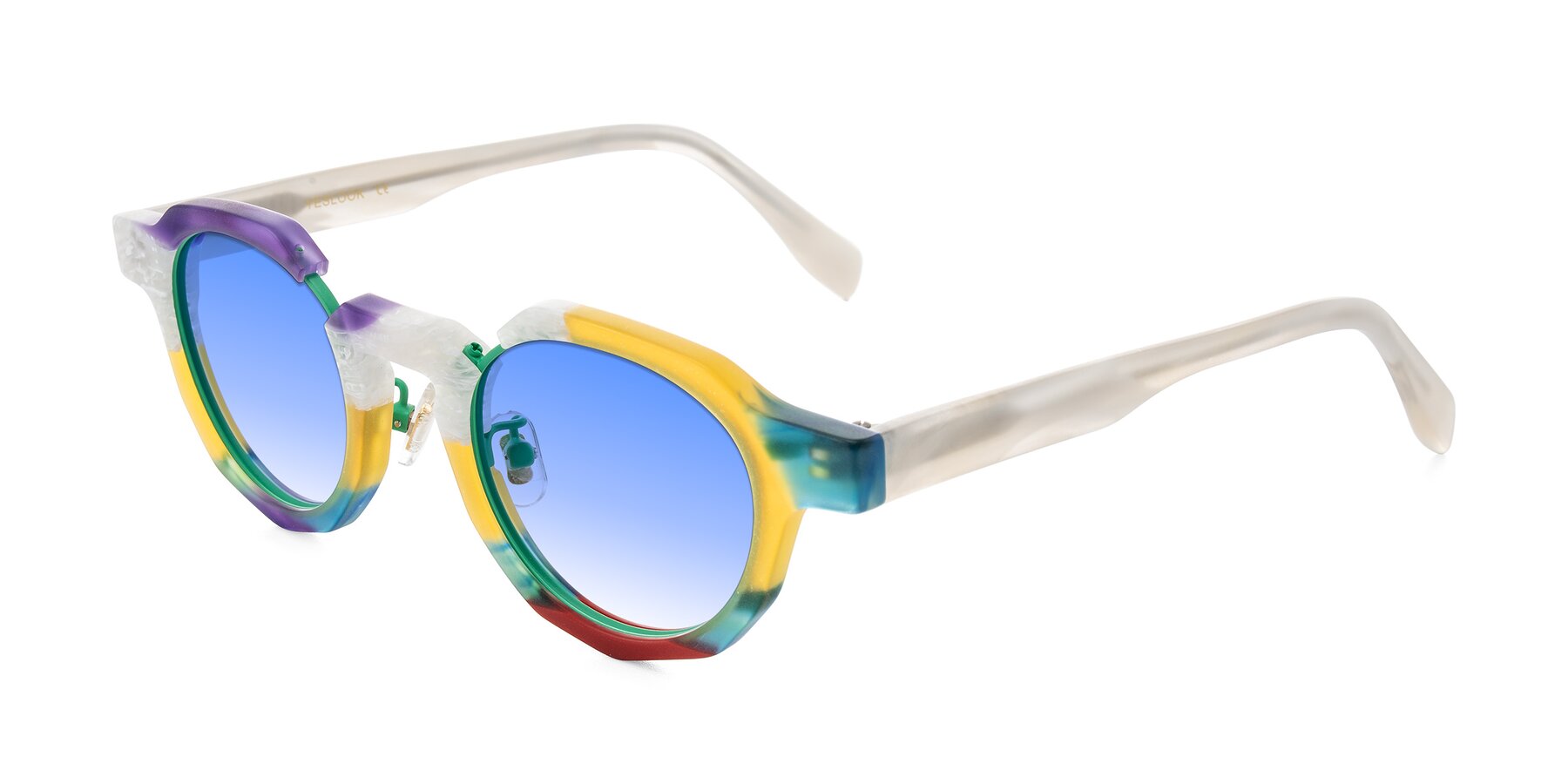 Angle of Gisella in Matte Fruits with Blue Gradient Lenses