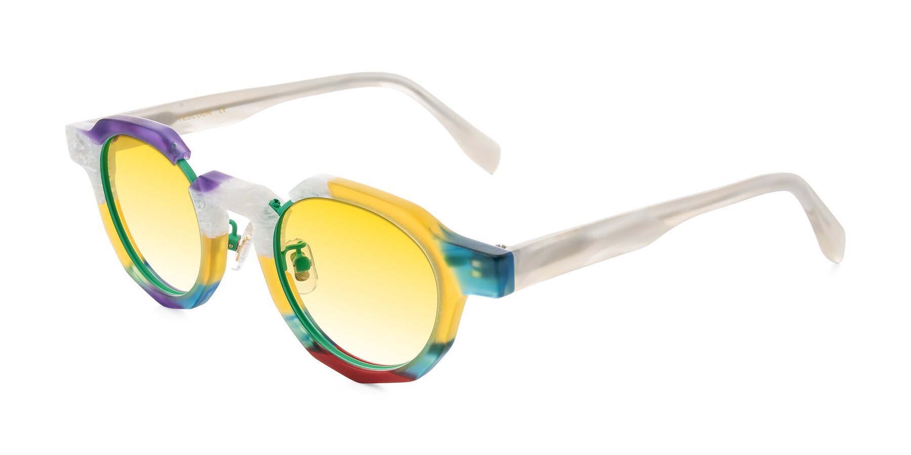 Angle of Gisella in Matte Fruits with Yellow Gradient Lenses