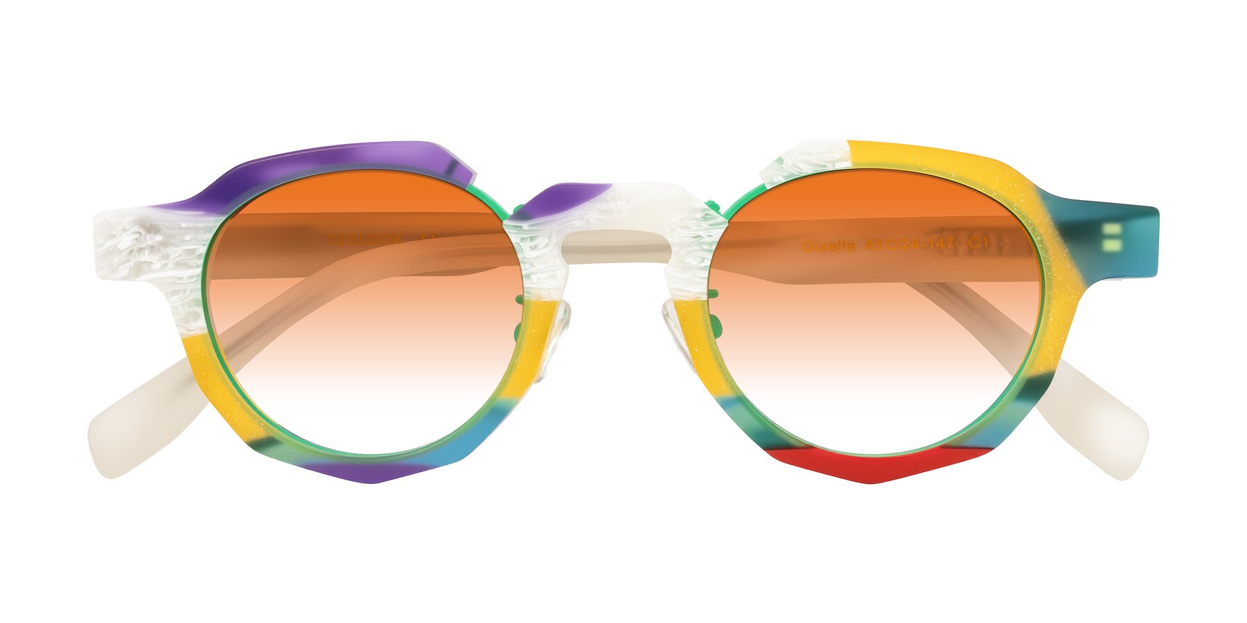Folded Front of Gisella in Matte Fruits with Orange Gradient Lenses