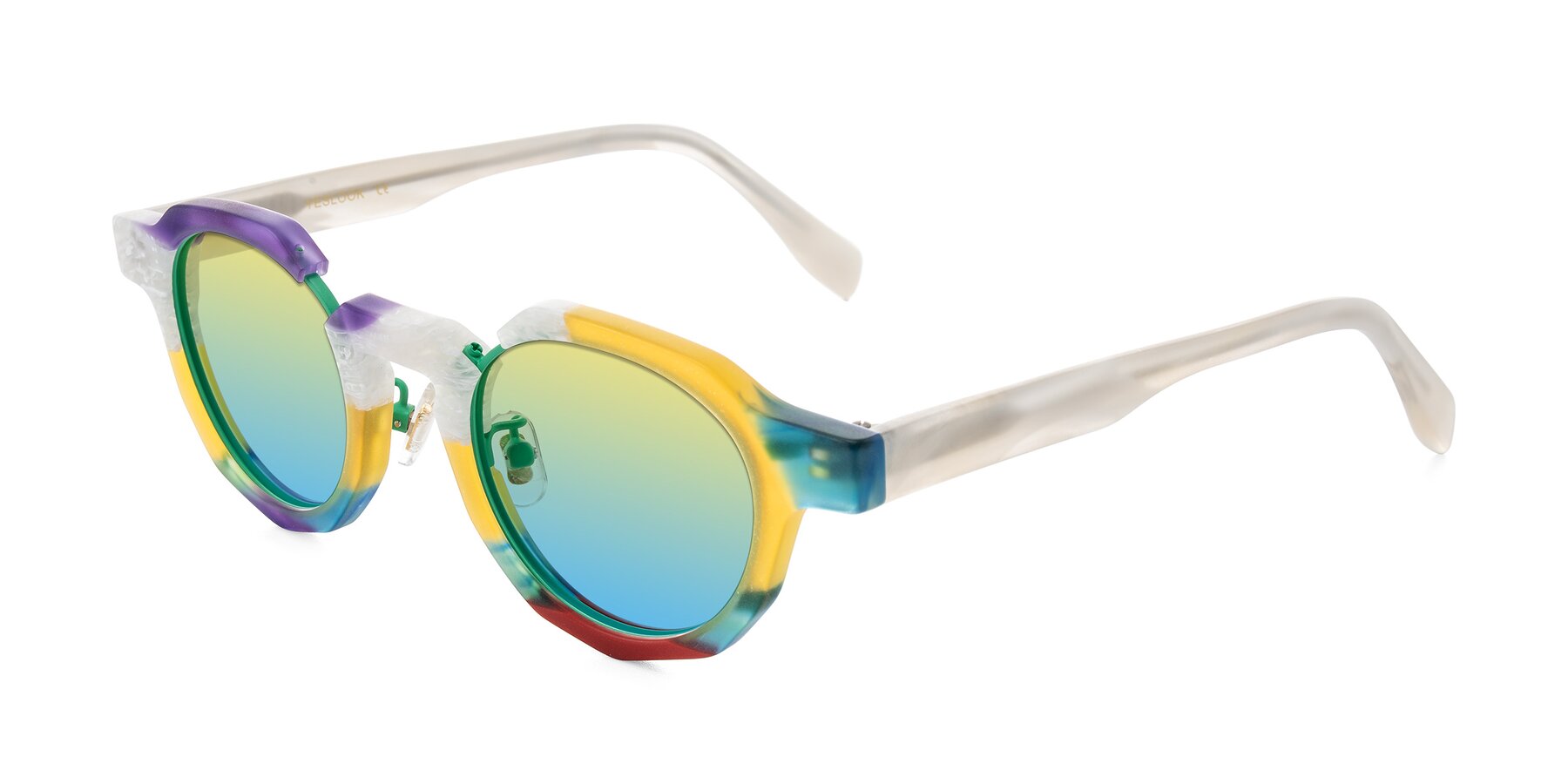 Angle of Gisella in Matte Fruits with Yellow / Blue Gradient Lenses