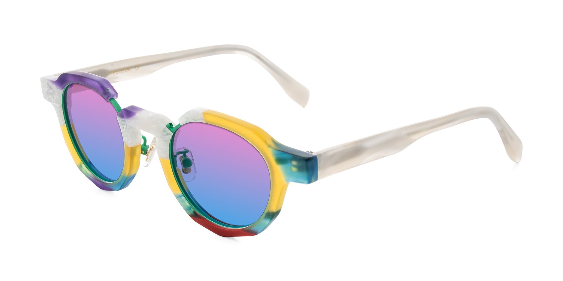 Angle of Gisella in Matte Fruits with Pink / Blue Gradient Lenses