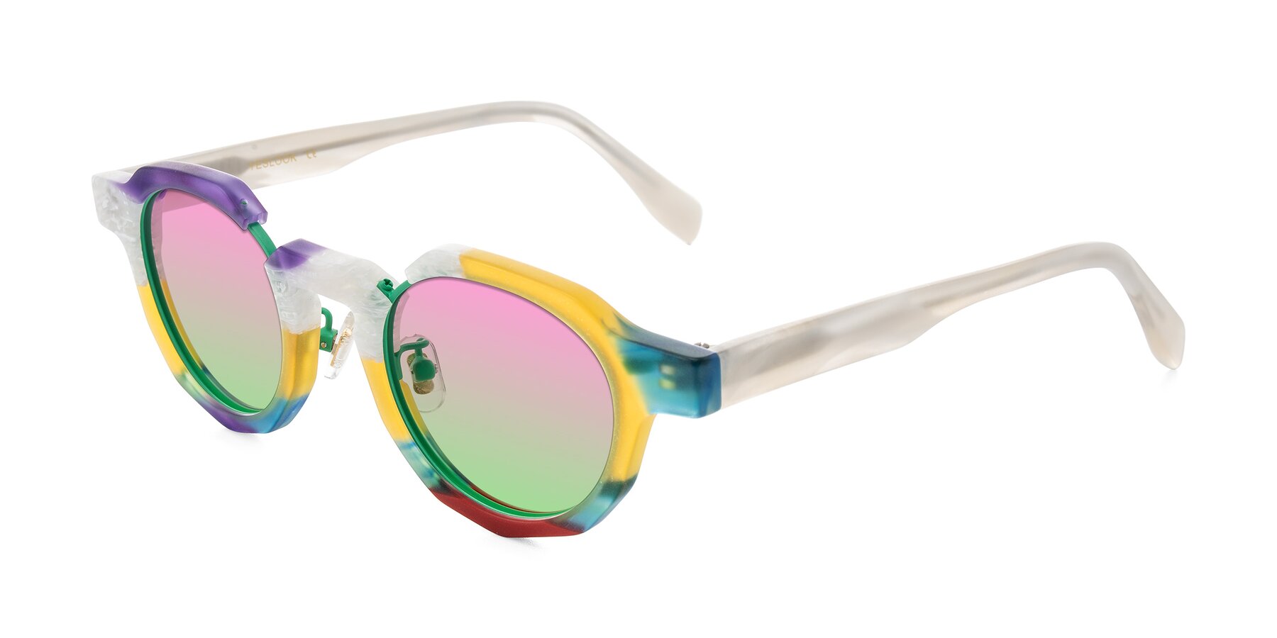 Angle of Gisella in Matte Fruits with Pink / Green Gradient Lenses