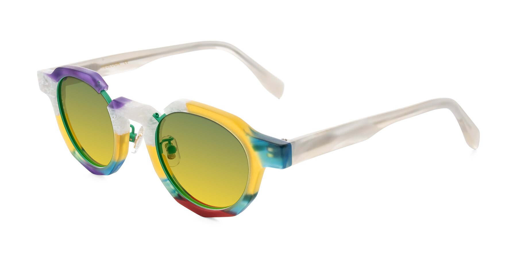 Angle of Gisella in Matte Fruits with Green / Yellow Gradient Lenses