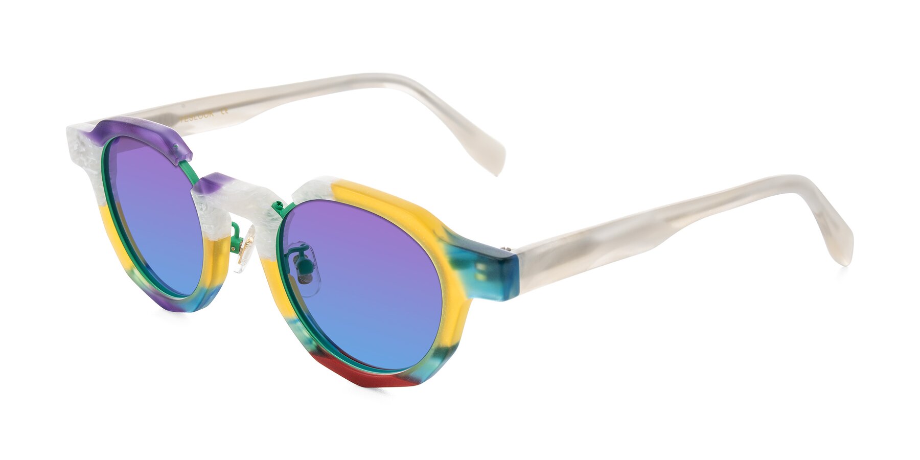 Angle of Gisella in Matte Fruits with Purple / Blue Gradient Lenses