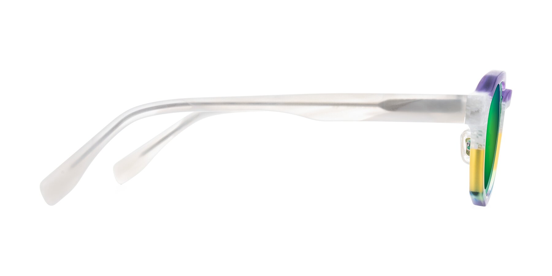 Side of Gisella in Matte Fruits with Green Mirrored Lenses