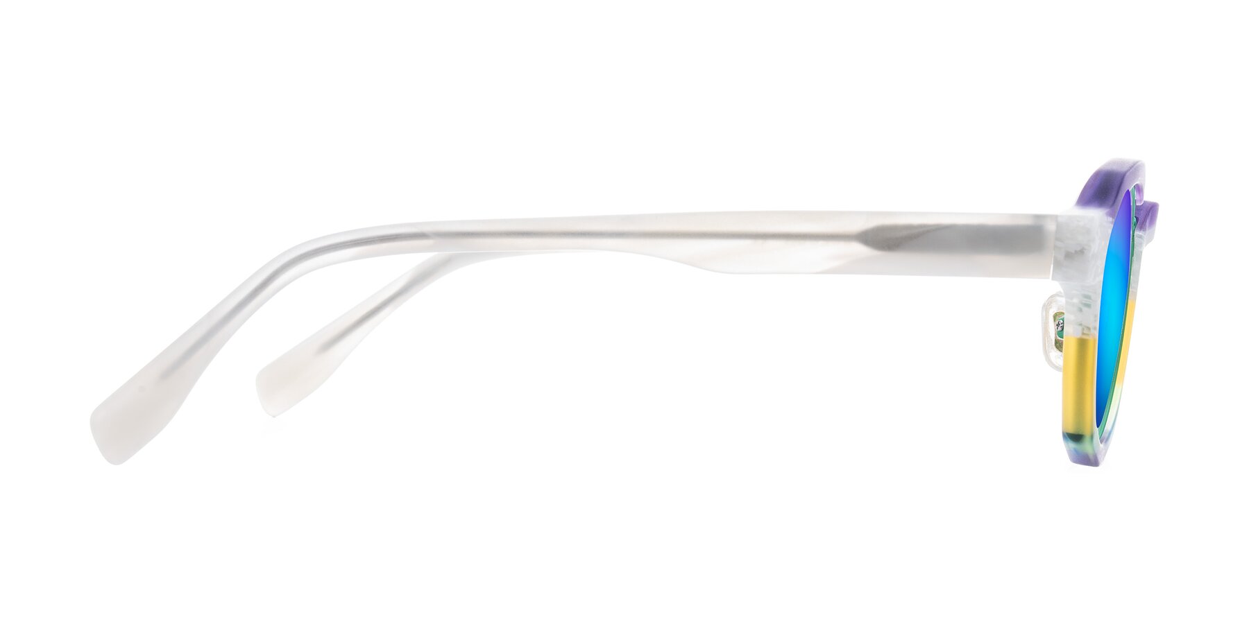 Side of Gisella in Matte Fruits with Blue Mirrored Lenses