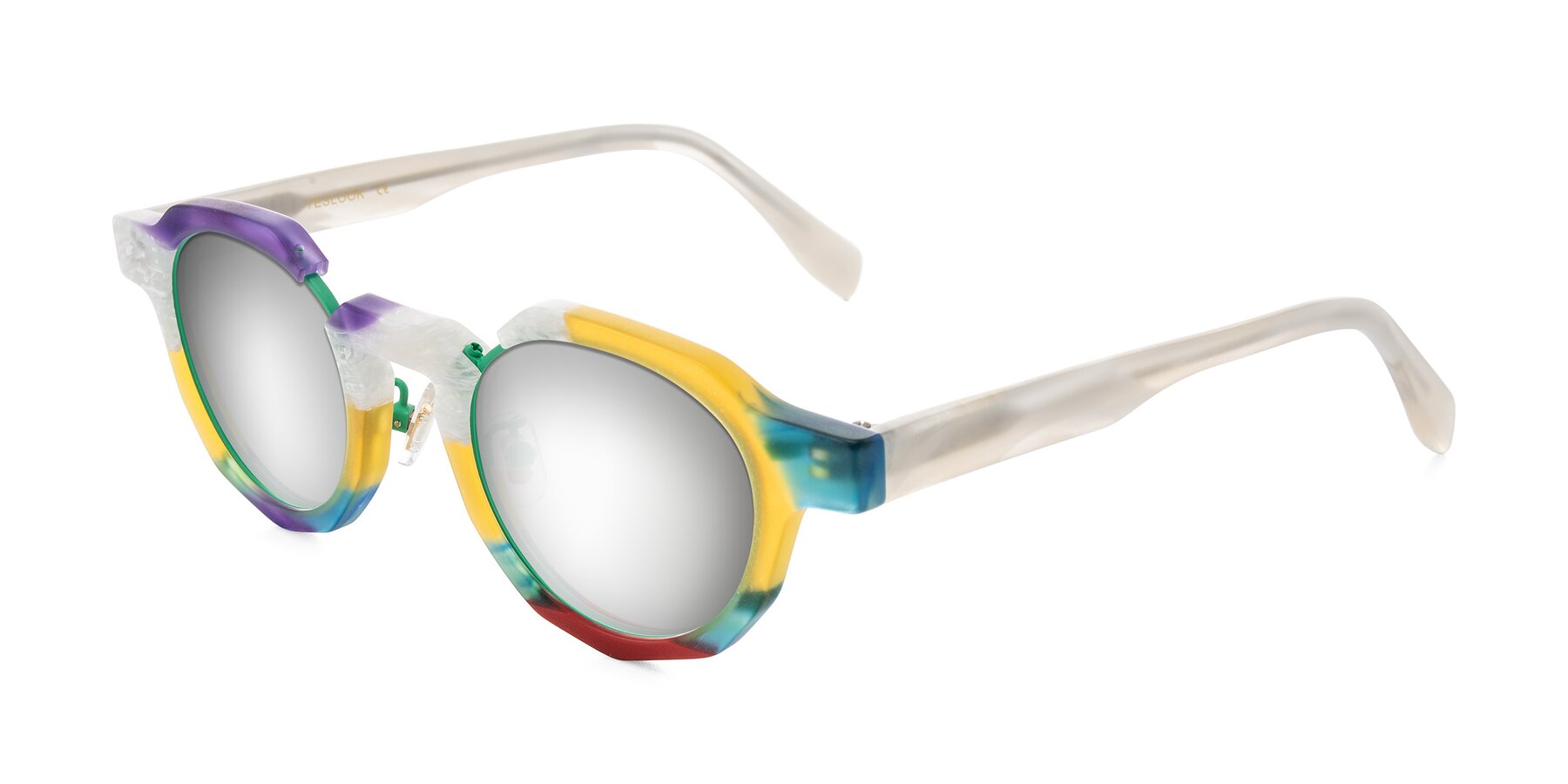 Angle of Gisella in Matte Fruits with Silver Mirrored Lenses