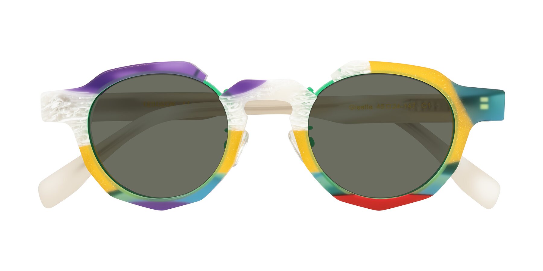 Folded Front of Gisella in Matte Fruits with Gray Polarized Lenses