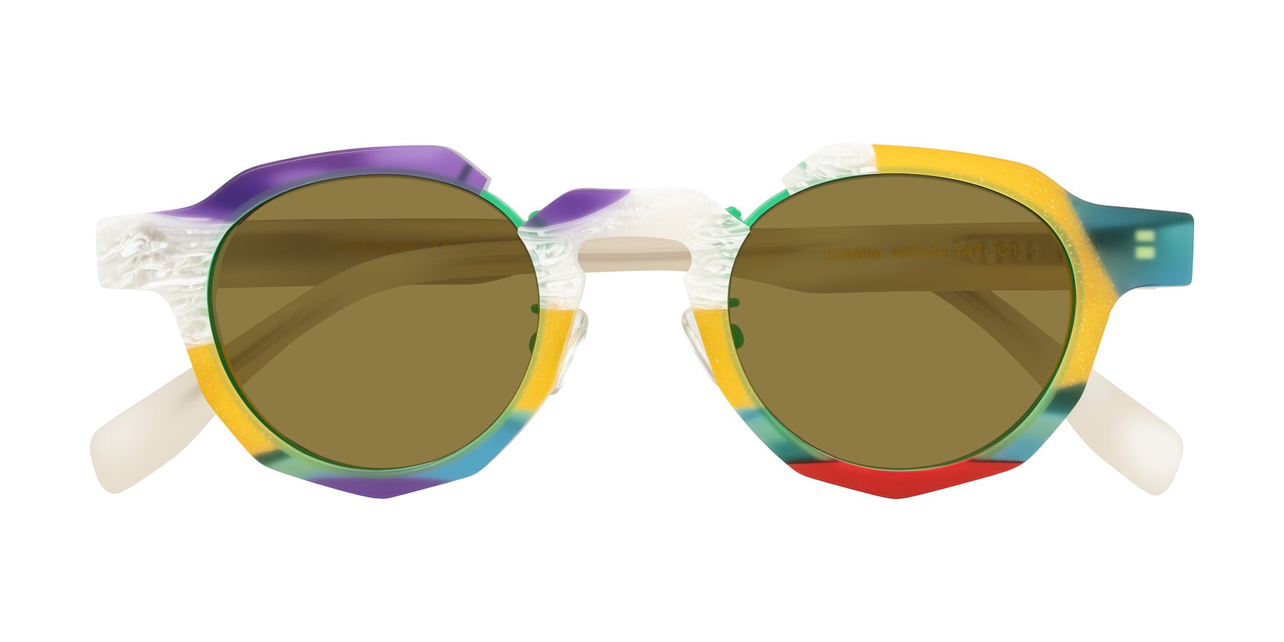 Folded Front of Gisella in Matte Fruits with Brown Polarized Lenses