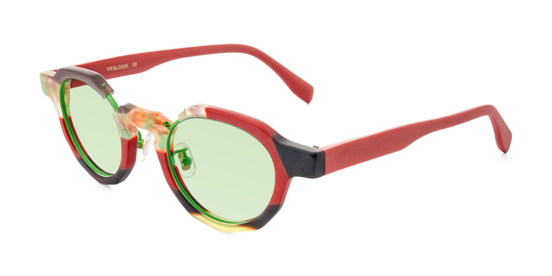 Angle of Gisella in Matte Garden with Light Green Tinted Lenses